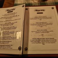 Menu at Rosetta's in Stockholm