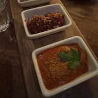 Beet tartar and vegan currywurst  at Schnitzelei Mitte in Berlin