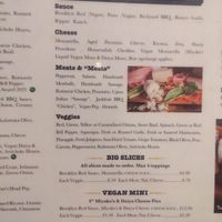 Vegan menu includes build your own pizza options like miyoko's cheese, vegan meats at Noble Pie Parlor Midtown in Reno
