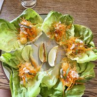 Vegan angry tofu lettuce wraps   at Earls Kitchen + Bar in Vernon