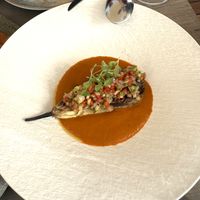 Smoked eggplantt  at Oia Gefsis in Oia