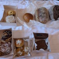 I tried everything! The rustic and carob breads, banana bread, coconut cookies, cinnamon and chocolate rolls, coconut bread (that tasted like a donut), croissant, and cardamom brea at Mr Portuguese Bakery in Faro