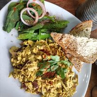 Scrambled tofu with avocado at Tapa Coffee and Bakehouse in Glasgow