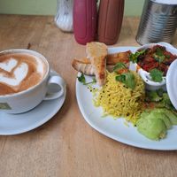 Spicy beans at Tapa Coffee and Bakehouse in Glasgow