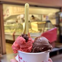 Raspberry and chocolate   at Fenocchio - Rue de la Poissonnerie in Nice