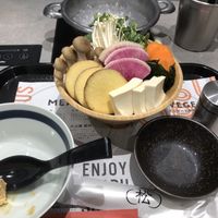 L size bowl and the vegetable soup base they brought me (claimed to be vegan but I didn’t check the packaging itself)  at Hitori Shabushabu - Nanadaime Matsugoro Shinjuku Toho Bldg in Tokyo