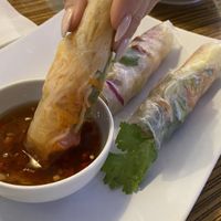 Goi cuon chay bi - shredded fried tofu fried carrots and shiitake mushroom rice paper rolls (serving of 3 rolls)  at Pho Kim in Gothenburg