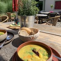 Vegane Kartoffelsuppe  at Cafe Rosa in Aschau Im Chiemgau