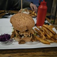 Vegan hot chicky burger at The Fat Cactus - Eden in Cape Town