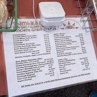 vegan baked goods menu   at Edmonds Summer Market in Edmonds