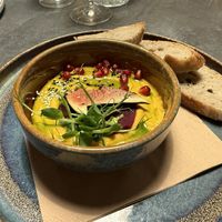 Hummus with homemade sourdough bread   at Mikulas Bistro in Znojmo