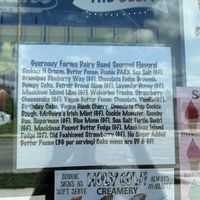 Vegan butter pecan and vegan black cherry are the current Guernsey hand scooped flavors offered    at Holy Cow Creamery in Wyandotte