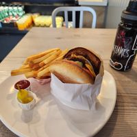 Cali burger and seasoned fries at Gorganson's in Pomona