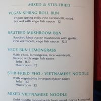 Menu at Non Restaurant in North London