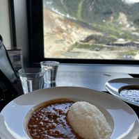 Vegetable curry - tomato base with veggies like chickpeas and peas    at Owakudani Station Restaurant - 大涌谷駅食堂 in Hakone