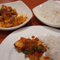 Chilli tofu with streamed rice at Tibet Kitchen - ทิเบต คิทเช่น กรุงเทพมหานคร in Bangkok