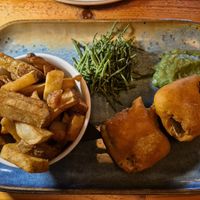 Vegan fish and chips! Ask for the vegan tartar sauce ;-) at The Old Boat House in Amble