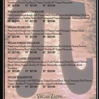 Vegan menu at The Pie Underground in Salt Lake City