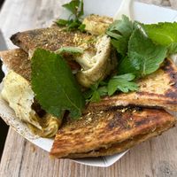 Za’atar grilled pita bread  at Galactic Mega Stallion in Red Bank