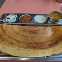 Dosa (with fried onion filling and potato masala +$1). at Dosa Crepe Cafe in Vernon