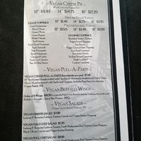 Vegan menu at The Pie in South Jordan