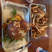 Vegan “hammy” sammie and fries at Fritz's in New Brunswick