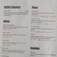 Menu at Fairuz in Parma