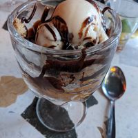 Chocolate chip sundae at August House in Glasgow