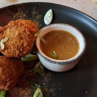 Vegan haggis bon bons at August House in Glasgow