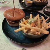 Salt and chilli burger katsu loaded fries   at August House in Glasgow
