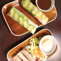 Avocado summer roll, and spring rolls at Viet Soup in Vienna