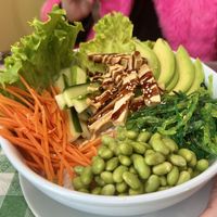 Tofu poke bowl  at Shwe Burmese Restaurant in Rensselaer