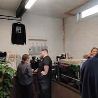 Coffee paraphernalia, totes, coffee machine. at COFFI in Liverpool