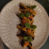 Carrot and beetroot starter at HEBE  in Paris