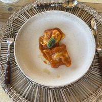 Almond ricotta tortellini   at il Brucaliffo Cucina in Castiglione Dorcia