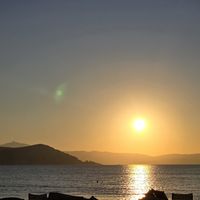 View from the table at Trata in Naxos