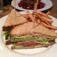 vegan A.L.T with sweet potato fries at Green Eggs Cafe - Northern Liberties in Philadelphia