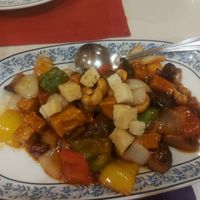 Tofu with cashew nuts at Cabbages & Condoms Restaurant in Bangkok