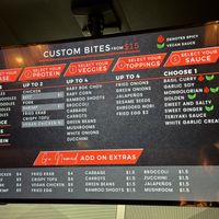 Custom Bites menu  at The Mongolorian BBQ in Orlando