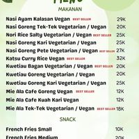 Menu at Leda Veggie in Jakarta