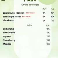 Menu at Leda Veggie in Jakarta