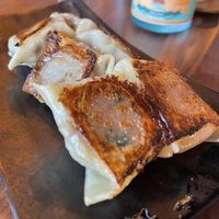 Impossible meat gyozas were really good!  at JINYA Ramen Bar - 2nd and PCH in Long Beach