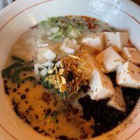 Vegan creamy spicy ramen. Could have done without the onions  at JINYA Ramen Bar - 2nd and PCH in Long Beach