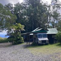 The cafe and dining area from above   at Hana Harvest Cafe in Hana