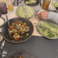 green curry, kung pao mushroom and tofu  at Window To Asia in Funchal