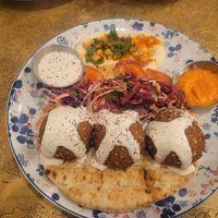 Falafel Open Wrap Platter (Vegan) at Comptoir Libanais in Ellesmere Port
