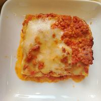 Lasagne al ragù vegane at +Puro Biomercato in Trapani