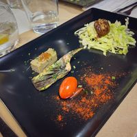 Stuffed date and artichoke paté (vegan) at SAÓ in Elche