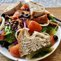 Eden garden salad without meat or egg, at the cafe on the corner. $13 RM  at Borneo Rock Cafe in Semporna
