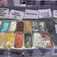 Ice cream case at Sandy's Scoops in Frenchtown